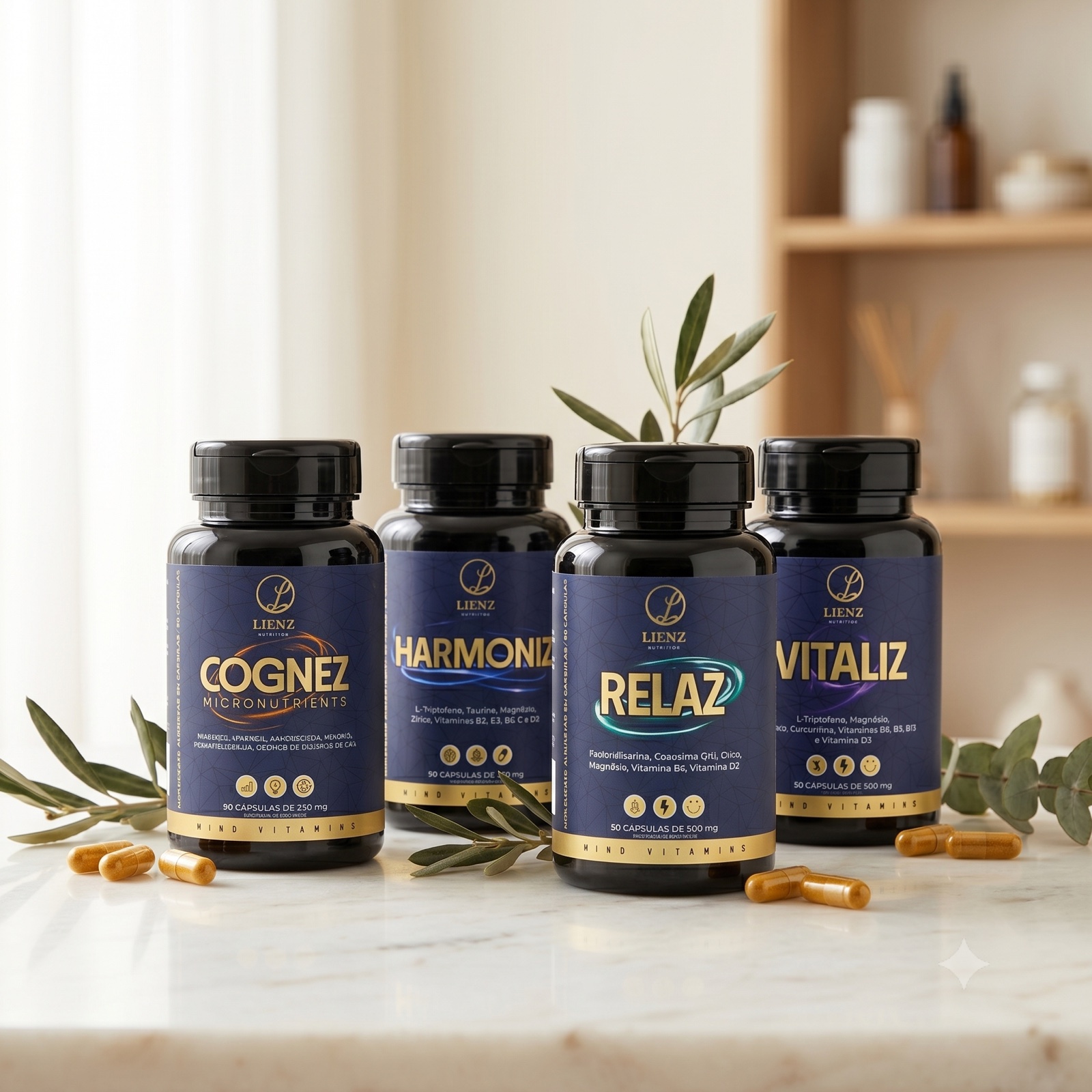 Os quatro suplementos da linha Lienz: Cognez, Vitaliz, Relaz e Harmoniz